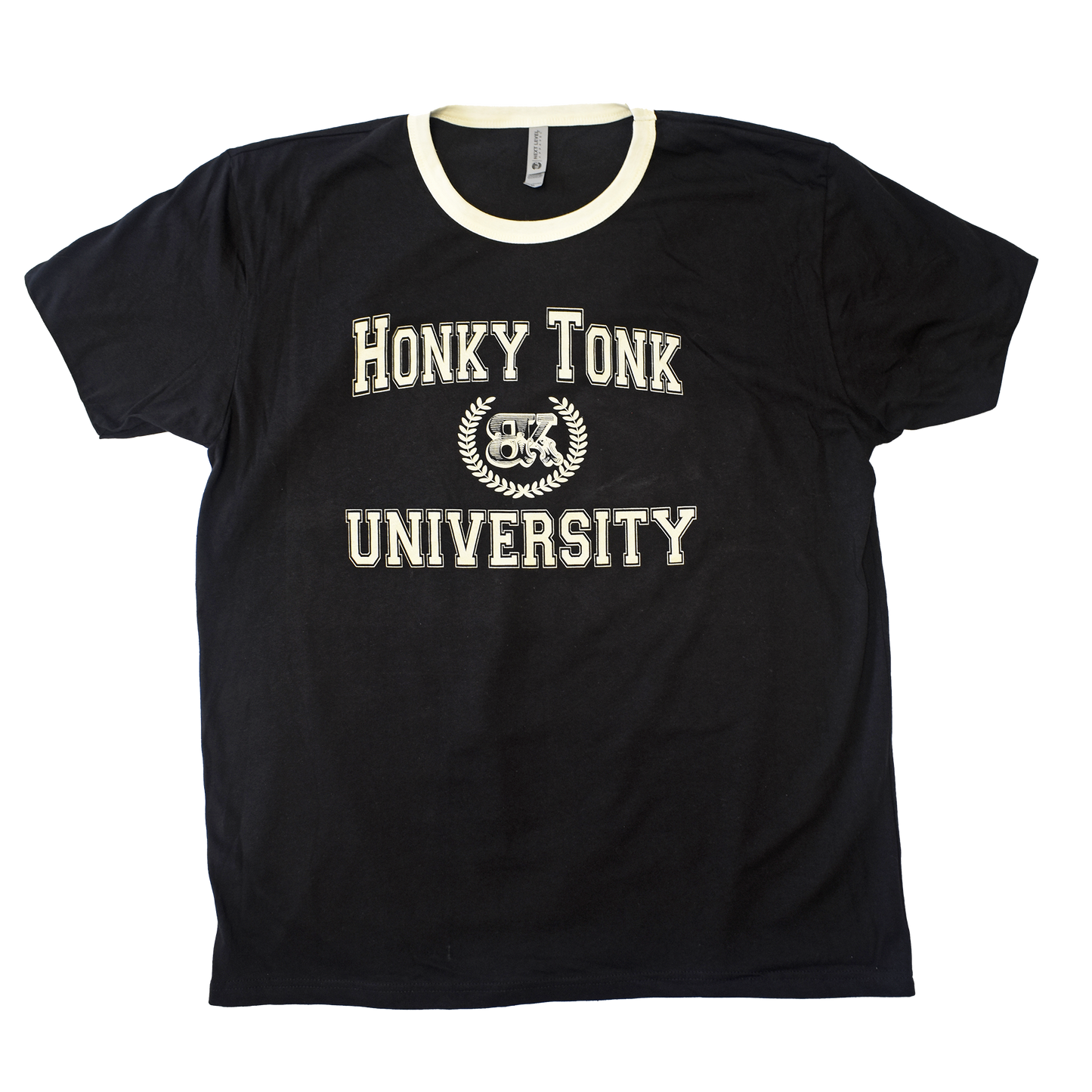 Honky Tonk University Ringer Tee - Black