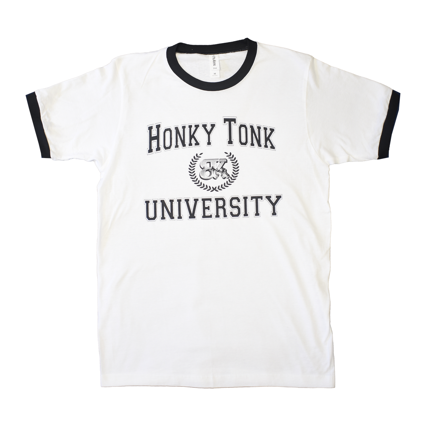 Honky Tonk University Ringer Tee - White