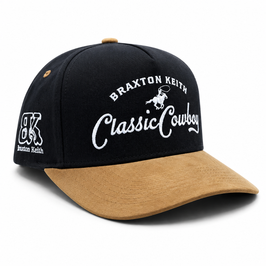Classic Cowboy Black Suede Brim Hat