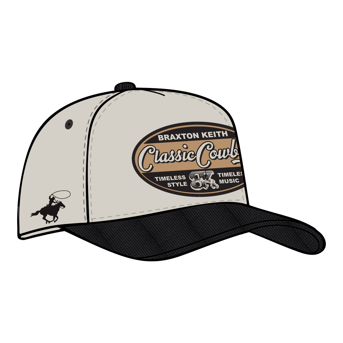 Classic Cowboy Cream Patch Corduroy Brim Hat